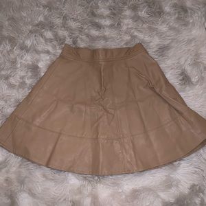 Camel Colored Leather Skirt